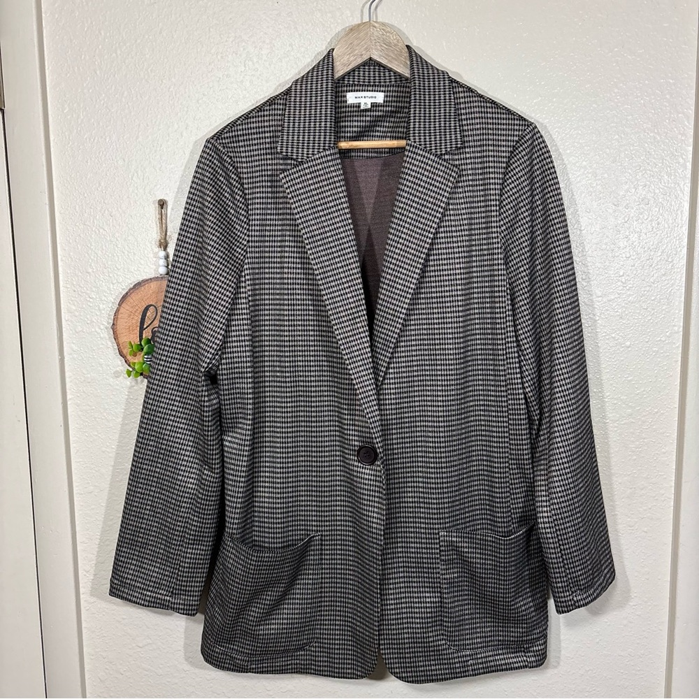 Max Studio Houndstooth Single Button Blazer Size … - image 1